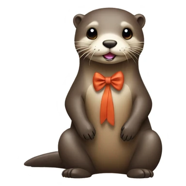 otter with bow sticker
