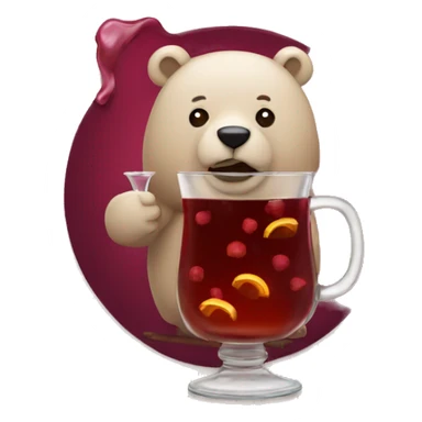 Bear with mulled wine  sticker