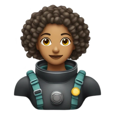 Indian woman with curly hair in a diving suit sticker