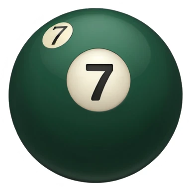 Pool table back ball with the number 7  sticker