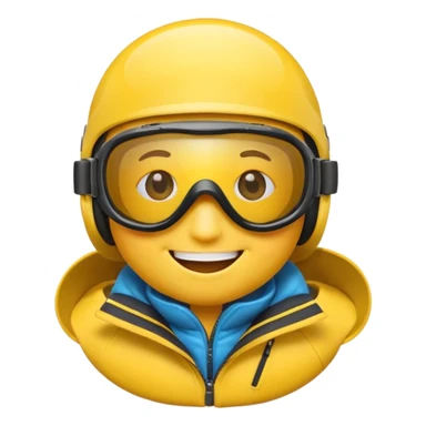 emoji wearing ski goggles sticker