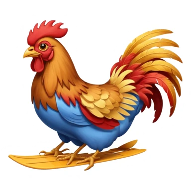rooster driving flying glider sticker