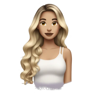 White skin girl with blonde balayage sticker