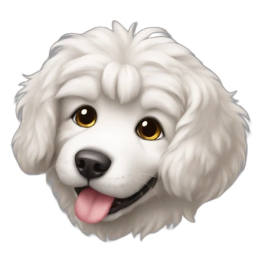 Panting fluffy puppy sticker
