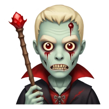 A zombie mixed with a vampire holding a wand sticker
