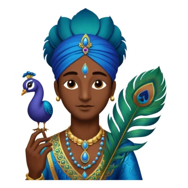 Krishna peacock feather sticker