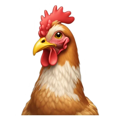 hen with ponytail sticker