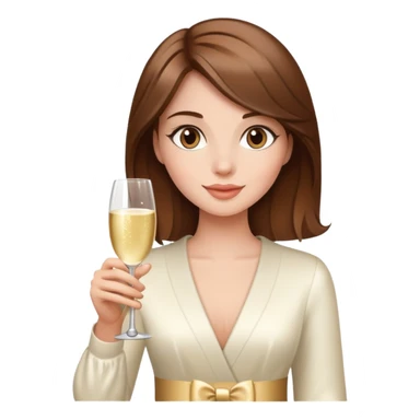 brown hair girl with champagne  sticker