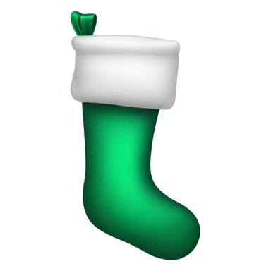 plain emerald green christmas stocking  sticker