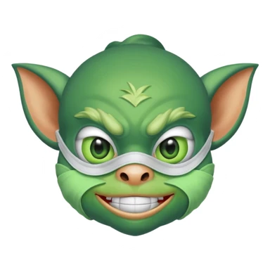 Gremlin with a face mask on sticker