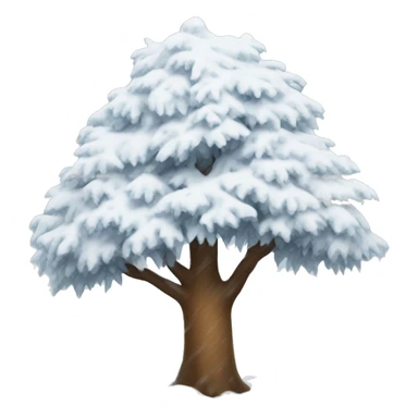 snow-covered tree sticker