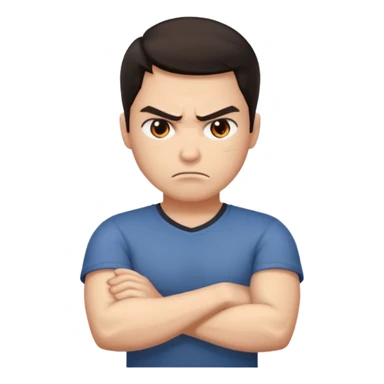 Arms crossed mad sticker