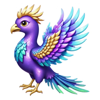 glitter purple phoenix sticker