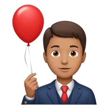 Man holding red balloon sticker