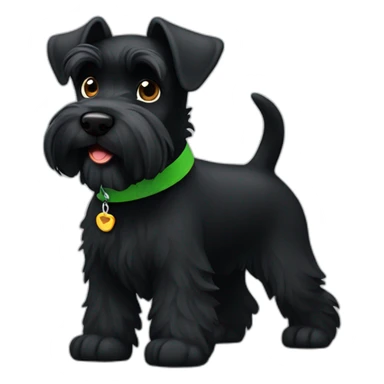 Black Schnauzer with green collar runs sticker