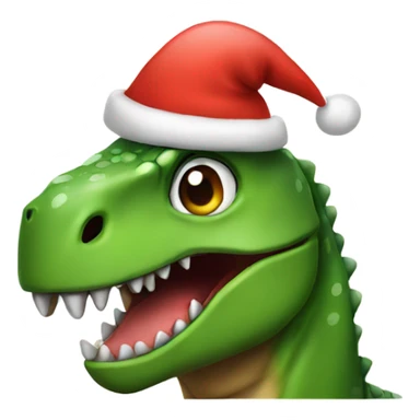 dinosaur with christmas hat sticker
