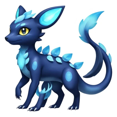 Colorful Iridescent Exotic Salandit-Meowstic-Umbreon-Fakémon-hybrid-creature (full body)  sticker