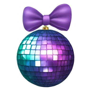 Disco ball with bow sticker