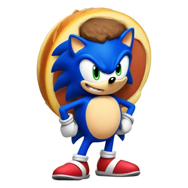 Sonic the hedgehog with large stomach sticker