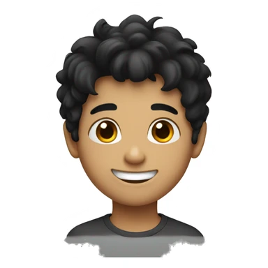 smiling boy with black hair sticker