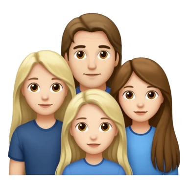 three friends, a man and two girls with long hair sticker