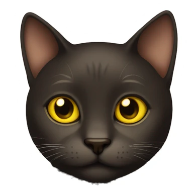 Dark brown cat with yellow eyes  sticker