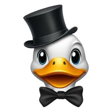 Duck wearing top hat  sticker