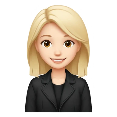 smiling girl in black jacket sticker