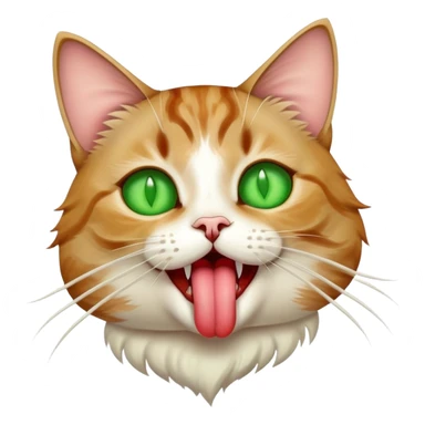 cat with tongue sticking out with marijuana  sticker