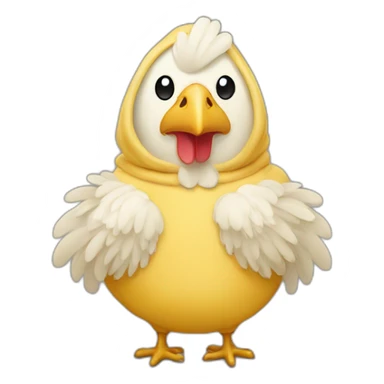 Chicken-wearing-cheese-hoodie sticker