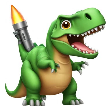 Dinosaur with a rocket launcher sticker