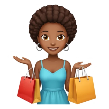 black girl holding shopping bags  sticker