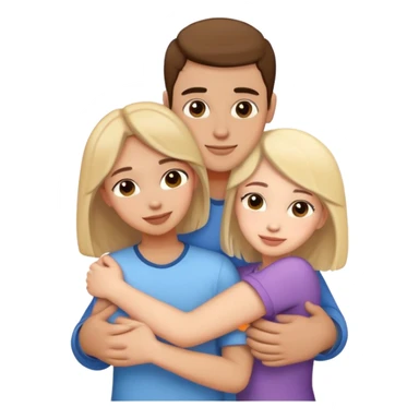 two girls and one guy hugging sticker