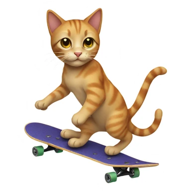cat skateboarding sticker