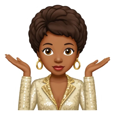 Gladys Knight with ivory sequin outfit sticker