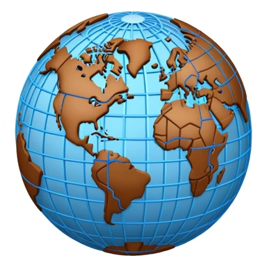 network globe with blue lines and brown boxes at intersections sticker