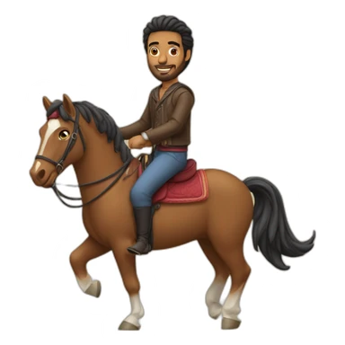 Oussama Ammar riding a horse sticker