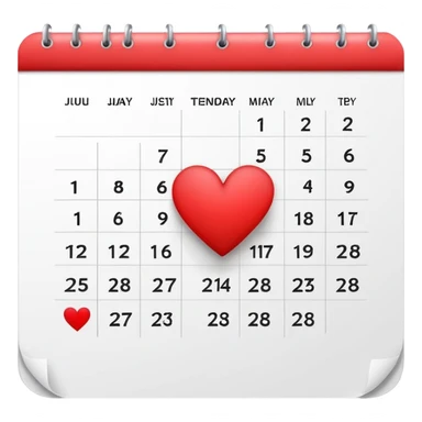 Calendar with heart in the middle sticker