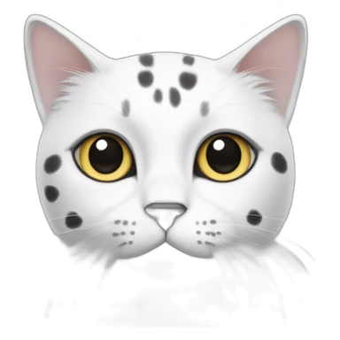 White cat with grey and black spots sticker