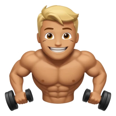 Buff roblox character doing a pushup emoji sticker