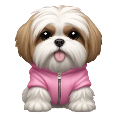 Shih-tzu wearing a pink hoodie sticker