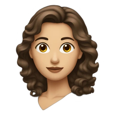 Femme brune cheveux ondulé diadème sur la tete sticker