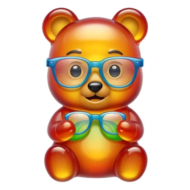 gummy bear with glassess sticker