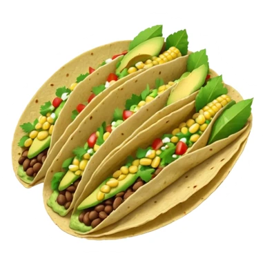 Mexican tacos filled with nopales, beans, and avocado, in soft corn tortillas sticker