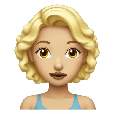 blond haired girl doing make up sticker