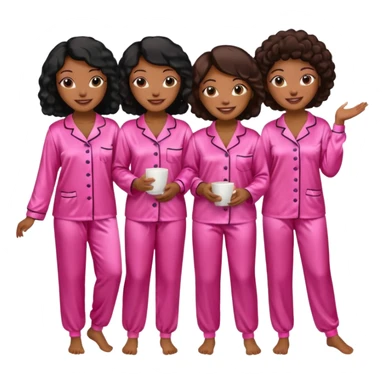 group of black women in pink pajamas high quality pajamas and like 20 women sticker