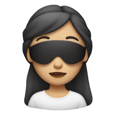 blindfolded woman wearing airpods sticker