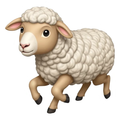 High resolution of A  running sheep sticker