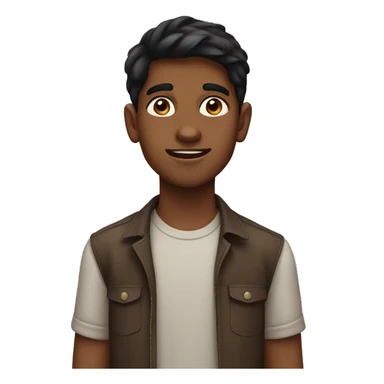 a boy from india of 15 years old with brown skin with a little big nose and dark hair sticker