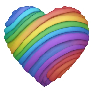 rainbow layered heart sticker